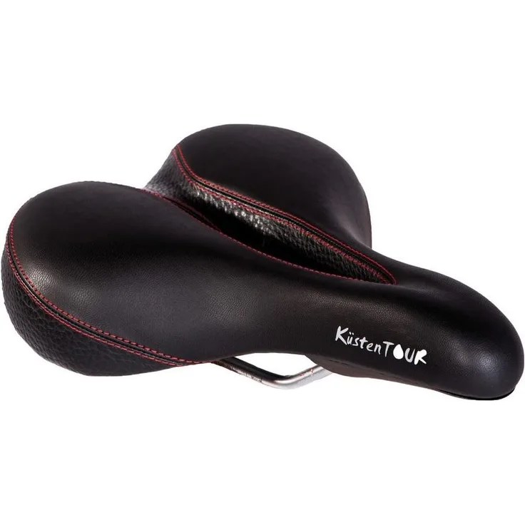P&P Procycling Küstentour 800, Velosattel schwarz/rot, 265x205mm, 474g