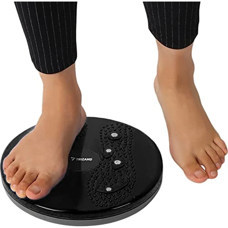 TRIZAND Hüfttrainer Drehscheibe Balanceboard Gleichgewichtstrainer Twist 22186, Schwarz, 360 Grad drehbar – Bild 3