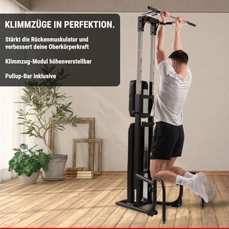 HAMMER Trainingsstation Bench Pullup & Dip, 3 in 1 Bench, höhenverstellbar bis 223 cm – Bild 3