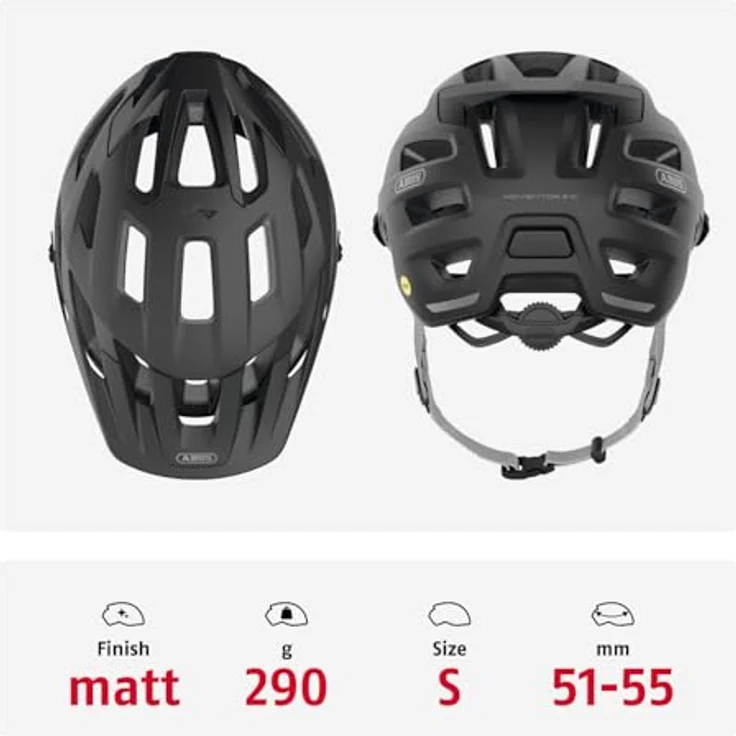 ABUS MTB-Helm Moventor 2.0 MIPS, leichter All-Mountain-Helm mit optimaler Belüftung, Schwarz, Größe S – Bild 3