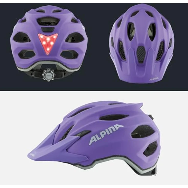 ALPINA CARAPAX JR FLASH Fahrradhelm Kinder, LED-Rücklicht, Inmold-Technologie, optimaler Schutz, hohe Sichtbarkeit, schwarz – Bild 4