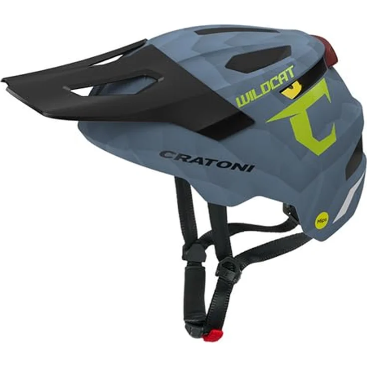 Cratoni WildCat MIPS, Kinder-/Jugendhelm mit 12 Ventilationsöffnungen, abnehmbarem Visier und aufladbarem Rücklicht, blau – Bild 2
