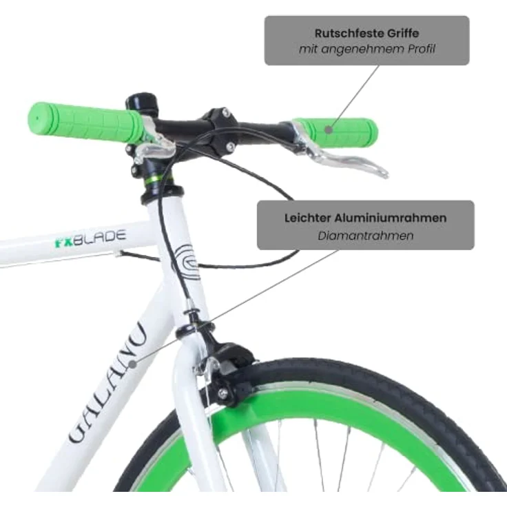 Galano Blade Fixie Fahrrad, 28 Zoll Singlespeed, Flip Flop Nabe, verschiedene Farben, geeignet für Fahrergrößen 165 - 195 cm – Bild 6