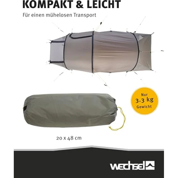 Wechsel Outpost 2 Travel Line, Tunnelzelt für 2 Personen, 3.30 kg, hoch wasserdicht mit 5000 mm und 7000 mm Wassersäule, einfach aufzubauen – Bild 8