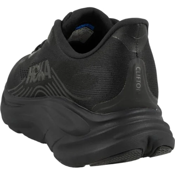 Hoka M Clifton 11, neutrale Laufschuhe für Herren mit Mesh-Obermaterial, dämpfender EVA-Zwischensohle, reflektierenden Details, Gewicht 566 g, Sprengung 8 mm, Farbe: Blau/Schwarz – Bild 6