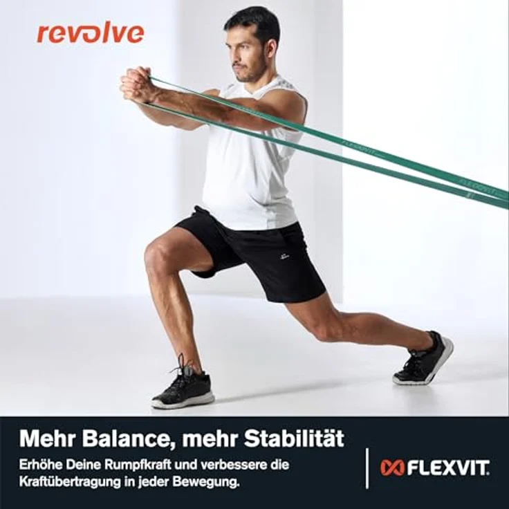 FLEXVIT Revolve Fitnessband Grün, Moderater Widerstand für Core-Stärkung, Funktionelles Training, Hautfreundlich und Robust – Bild 5
