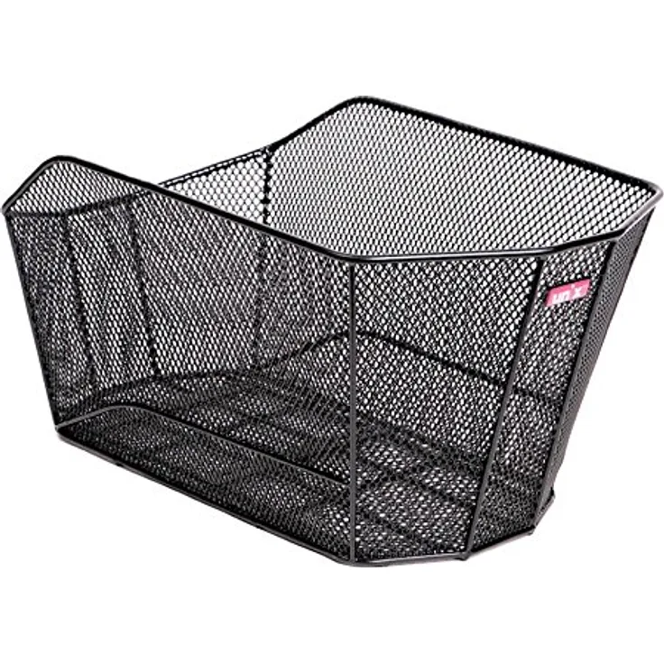 Unix Verio Fahrradkorb Schwarz, festmontiert mit integrierten Verstärkungsstreben, 50 x 30 x 25 cm