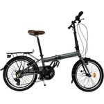 Toys Store GmbH 20 Zoll Alu Faltrad Klapprad Shimano 7 Gang-Schaltung Camping Rad Klappfahrrad (Grau-Blau)