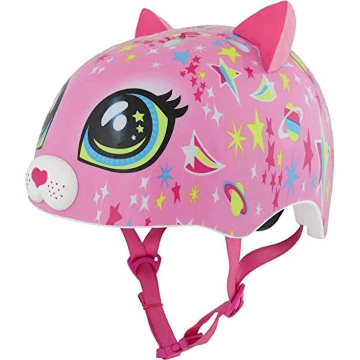 C-Preme Raskullz Astro Cat, Velohelm für Kinder, 3D-Katzennase, leuchtendes Pink, 48-52 cm – Bild 1