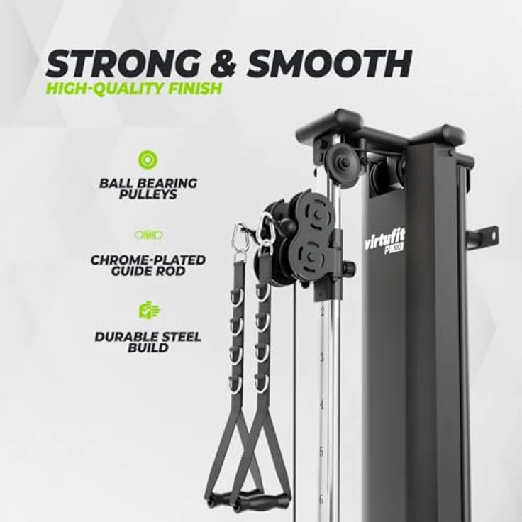VirtuFit PL100 Single Pulley Station, Kabelstation mit 75 kg Gewichtstapel, verstellbaren Umlenkrollen und stabilem Stahlgestell – Bild 5