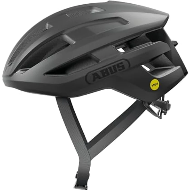 ABUS Rennradhelm PowerDome MIPS, leichter Fahrradhelm mit Belüftungssystem und Aufprallschutz, Schwarz, Größe S – Bild 1