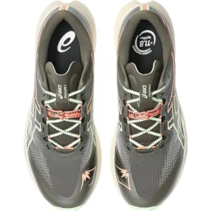 ASICS FUJI LITE 7 M Trail-Laufschuhe, robuste Konstruktion für ganztägigen Komfort, Khaki Neonrosa, EU 43.5 – Bild 8
