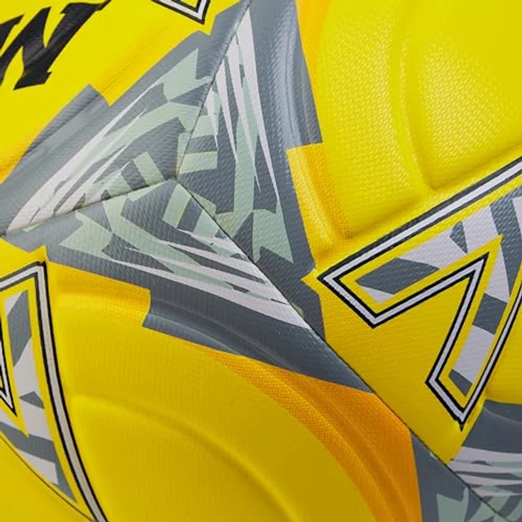 Mitre Impel Evo Fußball | strapazierfähiger Trainingsball mit Hyperseam-Technologie | Fluo-Gelb/Schwarz/Kreisgrau, Größe 4 – Bild 5