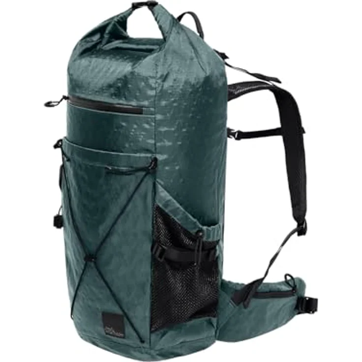 Jack Wolfskin WANDERMOOD ROLLTOP 30, Wanderrucksack mit verstaubarer Hüftgürtel, Roll-Top und gepolstertem Laptopfach, schwarz – Bild 1