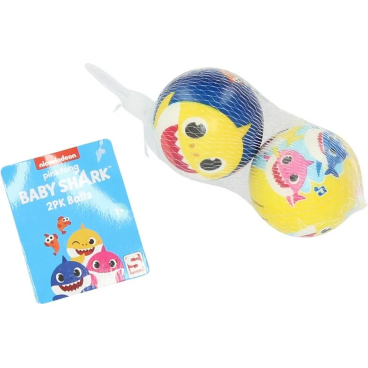 Baby Shark Wasserball Ballspiel Set, 2 farbenfrohe Spielbälle für Kinder ab 3 Jahren, Mehrfarbig