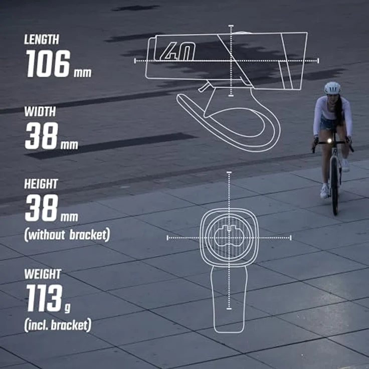 SIGMA LED Fahrradlicht Set Aura 40 / Hiro 10, wiederaufladbar, StVZO zugelassen, wetterfest, USB-C, mit seitlicher Sichtbarkeit und einfacher Montage – Bild 4