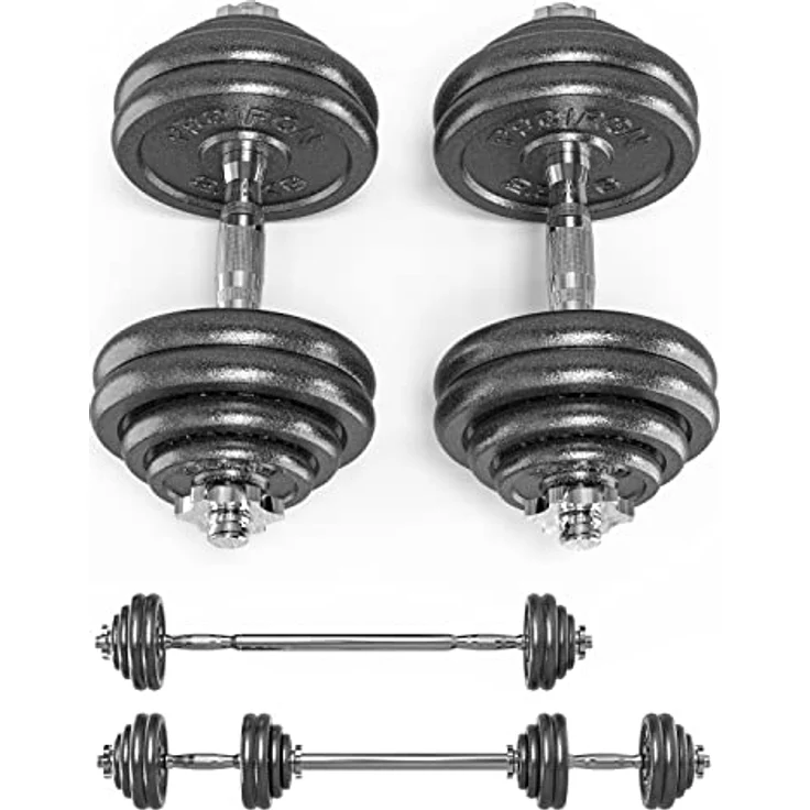 PROIRON Hanteln, Hantelset aus Gusseisen, 2 in 1 Kurzhanteln & Langhantel mit Verbindungsrohr, 5-30kg verstellbar Hantel Set 2er Kurzhantelset, Professionell Dumbbell Gewichten für Krafttraining – Bild 1