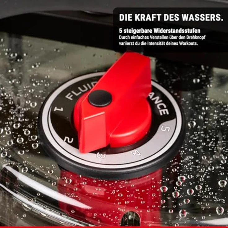 HAMMER Aquon Water Flow PRO, klappbares Wasser Rudergerät mit 5 Widerstandsstufen, Kinomap-kompatibel und edler Holzästhetik – Bild 5