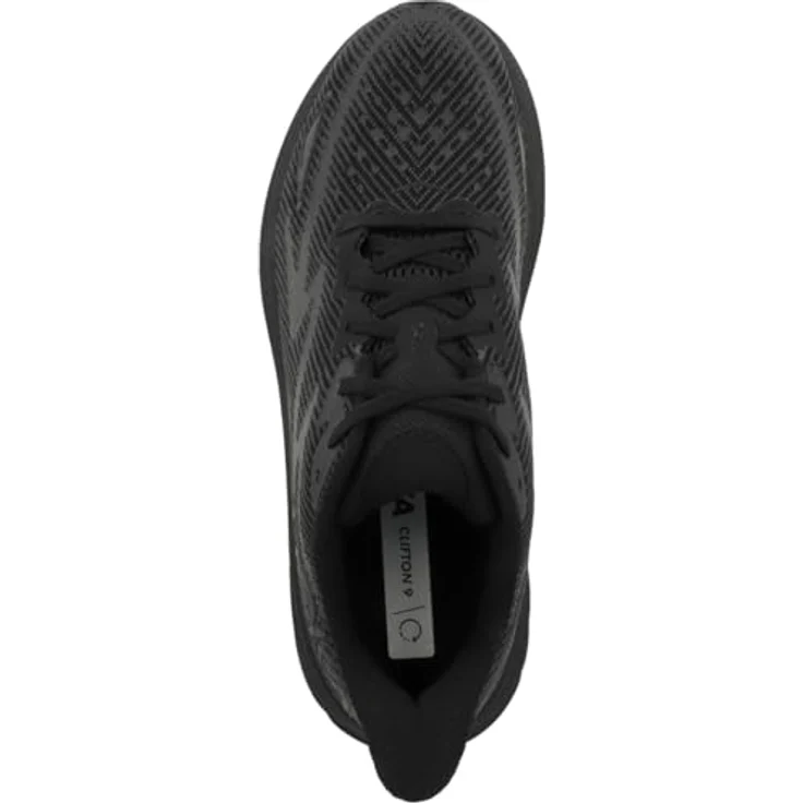 Hoka One One M Clifton 9, Laufschuh mit optimierter Dämpfung und reaktionsfreudiger EVA-Zwischensohle, Black/Black Black/Black, Größe 42.5 – Bild 3