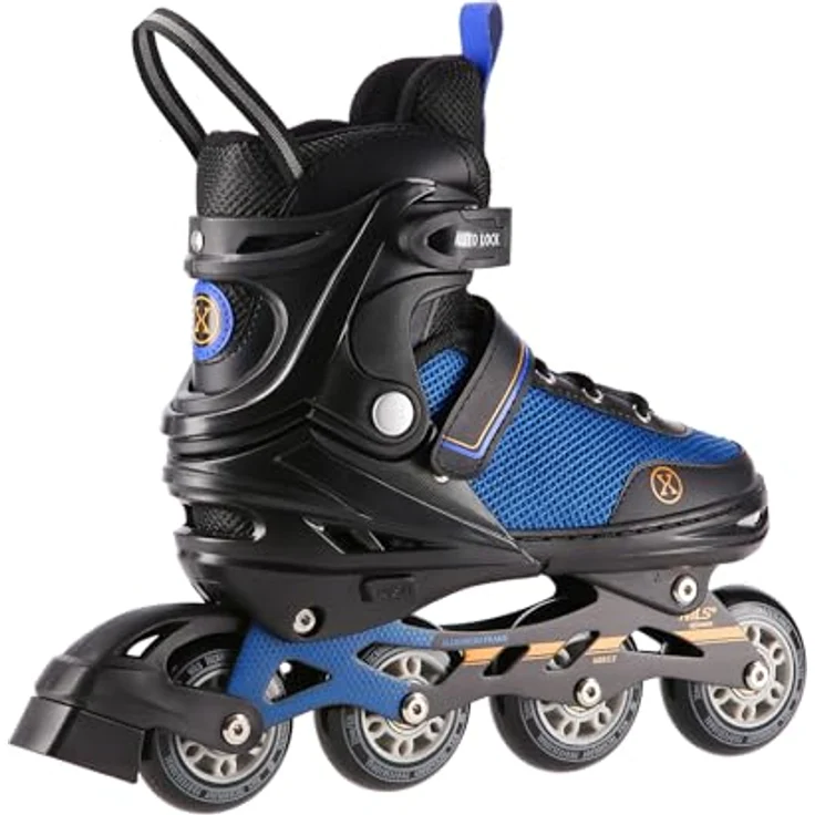 Nils Extreme 2-In-1 Inliner Eishockey Camille, robuste Polyurethan-Sohle, Schnürung für perfekten Sitz, Farbe Schwarz-Orange, Größe L (39-43) – Bild 3
