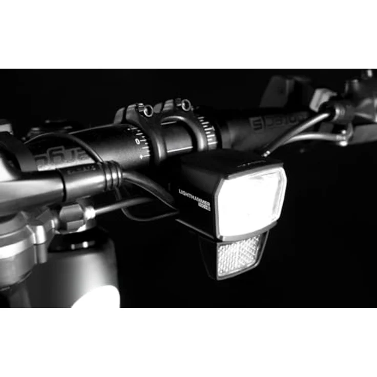 Trelock Lighthammer 100, LED-Frontlicht mit 100 Lux und Hochbeam-Modus, Aluminiumgehäuse, StVZO-zugelassen, zwei Lenkerhalterungen – Bild 4