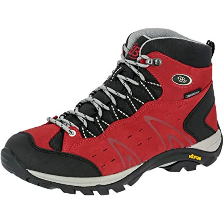 Brütting Damen Wanderschuhe, robuste Outdoorschuhe mit Kunstleder-Innenausstattung, normale Breite, flacher Absatz (2 cm), Rot, Größe 36