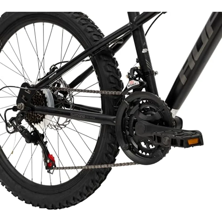 Huffy Korros Mountainbike 24", schwarz, 21-Gang Shimano-Schaltung, X-Rahmen-Design, mechanische Scheibenbremsen – Bild 5