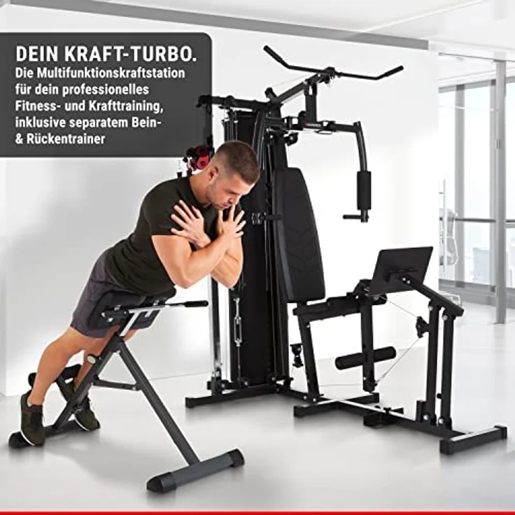 Hammer Kraftstation TX4, 12 Gewichtsblöcke, Beinpresse u. separatem Rückentrainer, schwarz – Bild 6