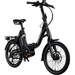 ZÜNDAPP X100 E Bike 20 Zoll Klapprad für Damen und Herren 150-190 cm Bosch Ebike Mittelmotor 9 Gang Nabenschaltung Elektro Fahrrad 400 Wh Akku Faltrad (schwarz/grau)