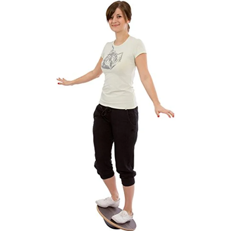 Sport-Tec Sportkreisel Therapiekreisel Balancekreisel Wippbrett Balancierkreisel ø 38 cm, rutschfest in Holzoptik – Bild 1