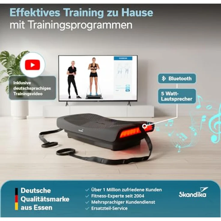 Skandika 4D Vibrationsplatte V3000 Plus, 1200 Watt Spitzenleistung, 3D Faszientraining, Bluetooth-Lautsprecher, rutschfeste Trainingsfläche – Bild 7