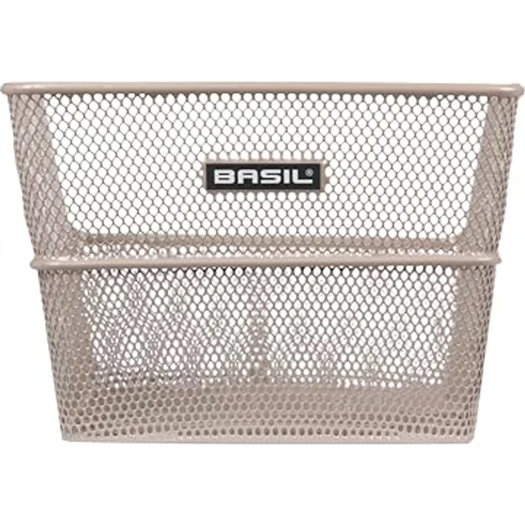 Basil Cento Flower Kinder-Fahrradkorb, stabiler Stahlkorb für Hinterrad, fest montierbar, 31×21×9 cm, metallfarbig – Bild 3