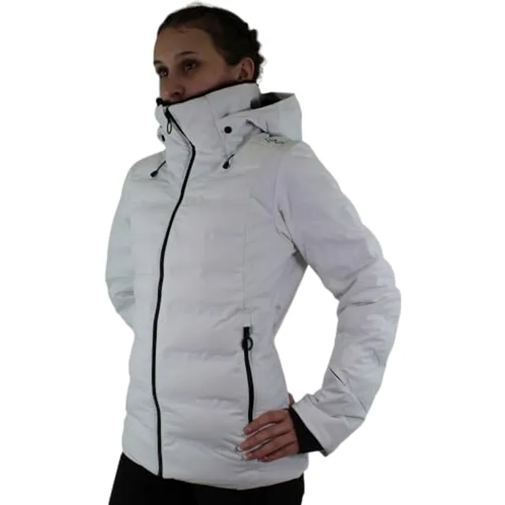 Campagnolo CMP Damen Skijacke WOMAN JACKET FIX HOOD, wattierte Skijacke mit Clima-Protect-Laminat, weiss, Größe 42