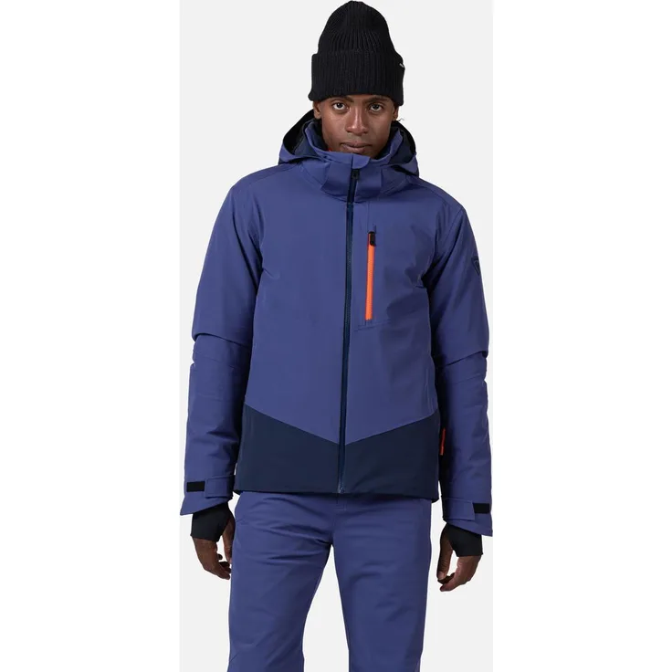 Rossignol Blackside Herren Skijacke, wasserdichte und atmungsaktive Funktion, Primaloft®-Isolierung aus recyceltem Material, Blau, XL
