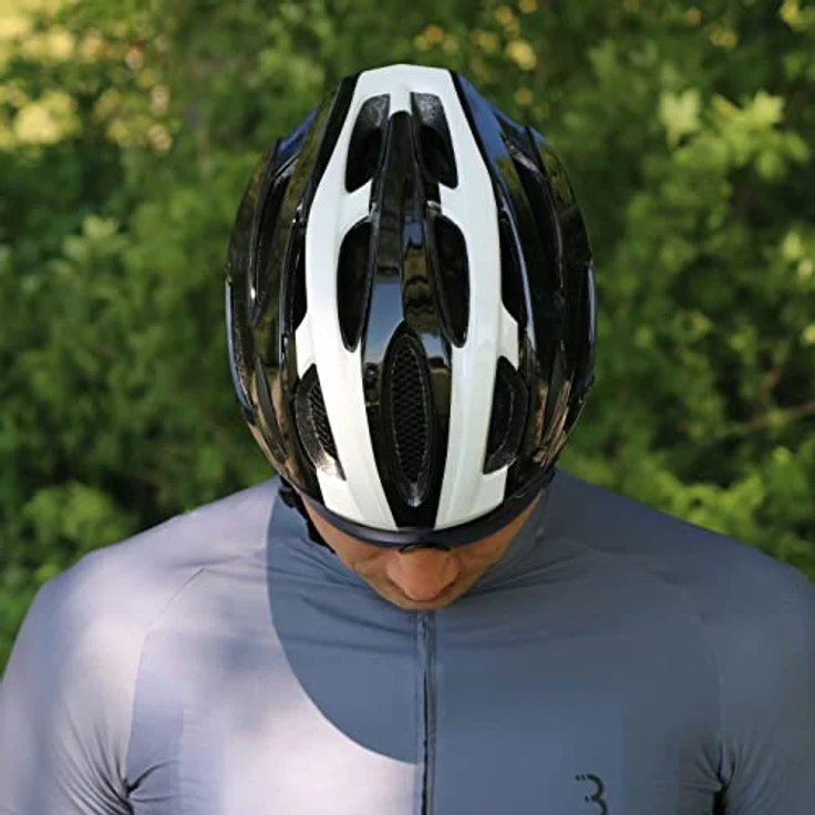 BBB BHE-35 Condor Fahrradhelm, leichter Allroundhelm mit 18 Ventilationsöffnungen, Weiß/Schwarz (54–58 cm) – Bild 5