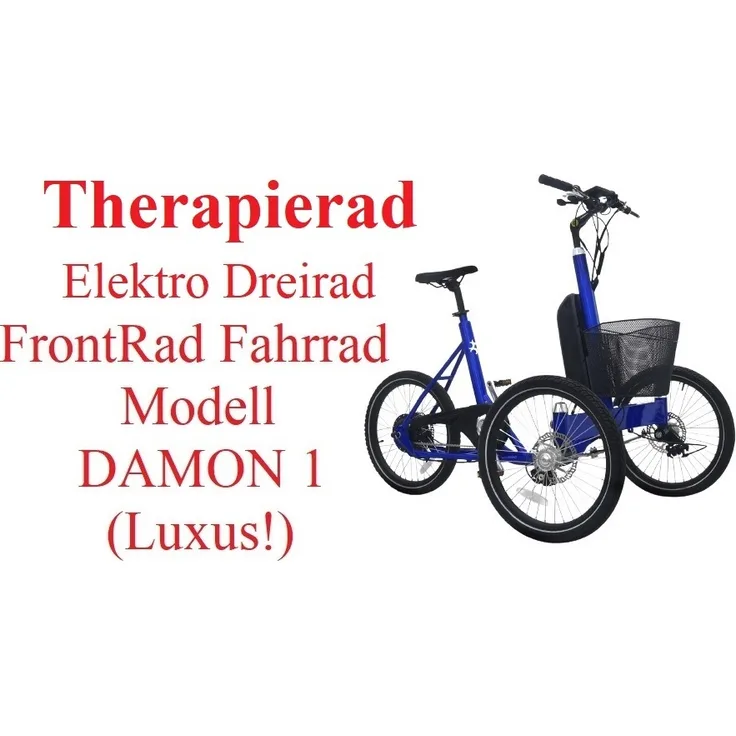 ElektroBest Damon 1, Elektro Therapierad für Erwachsene mit Heckantrieb, 25 km/h, 50 km Reichweite, blau