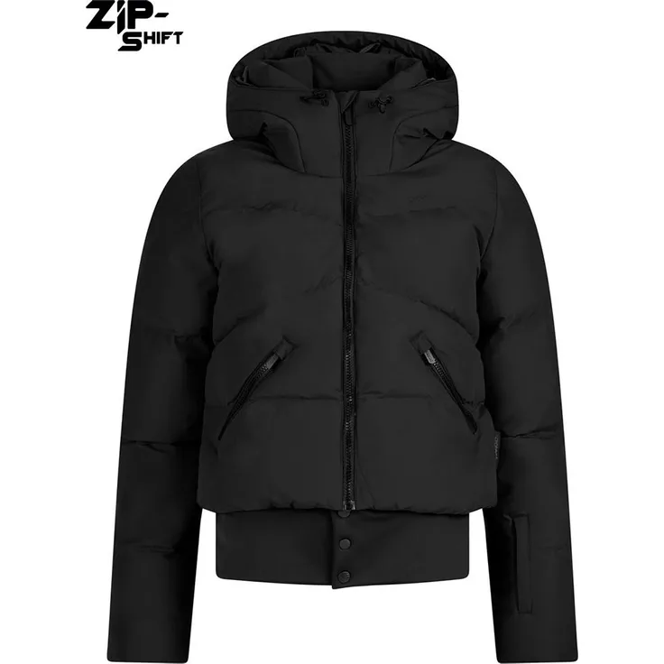 Protest Preppy Zip-shift Jacke, kurze Skijacke für Damen, wasserabweisend und atmungsaktiv, True Black, Größe XS