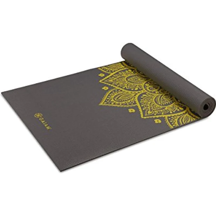 Gaiam Premium Printed Yogamatte, 6 mm Dicke mit Mandala-Design, latexfrei – Bild 1