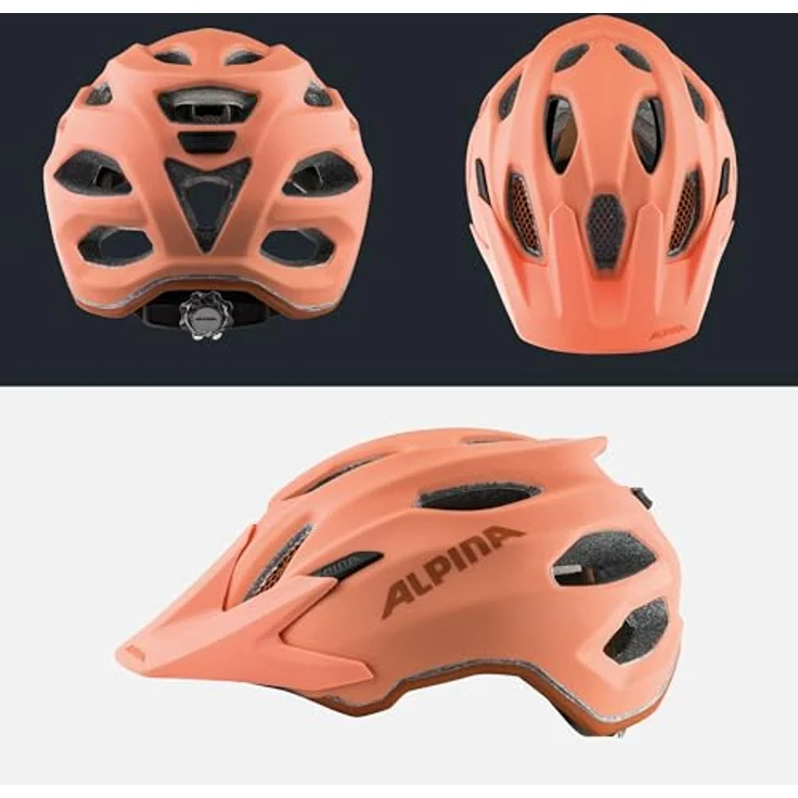 Alpina Junior Carapax Peach Matt, Größe 51 - 56 cm - Fahrradhelm, Farbe Orange – Bild 5