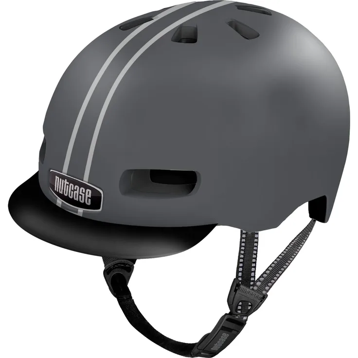 Nutcase Fahrradhelm Street Matte Mips, Suit and Tie Stripe - Grau, MIPS-Technologie, optimierte Belüftung, Fidlock Magnetverschluss, Größe S