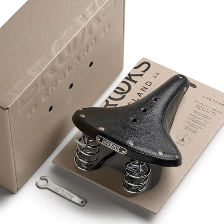 Brooks England B66, Fahrradsattel mit verchromten Spiralfedern und Vollleder-Decke, schwarz – Bild 5