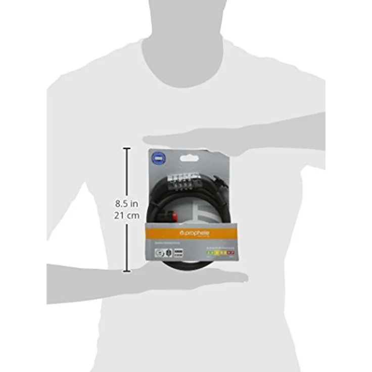 Prophete Zahlen-Kabelschloss, 80 cm mit 4-Zahlen-Kombination und LED-Beleuchtung – Bild 5