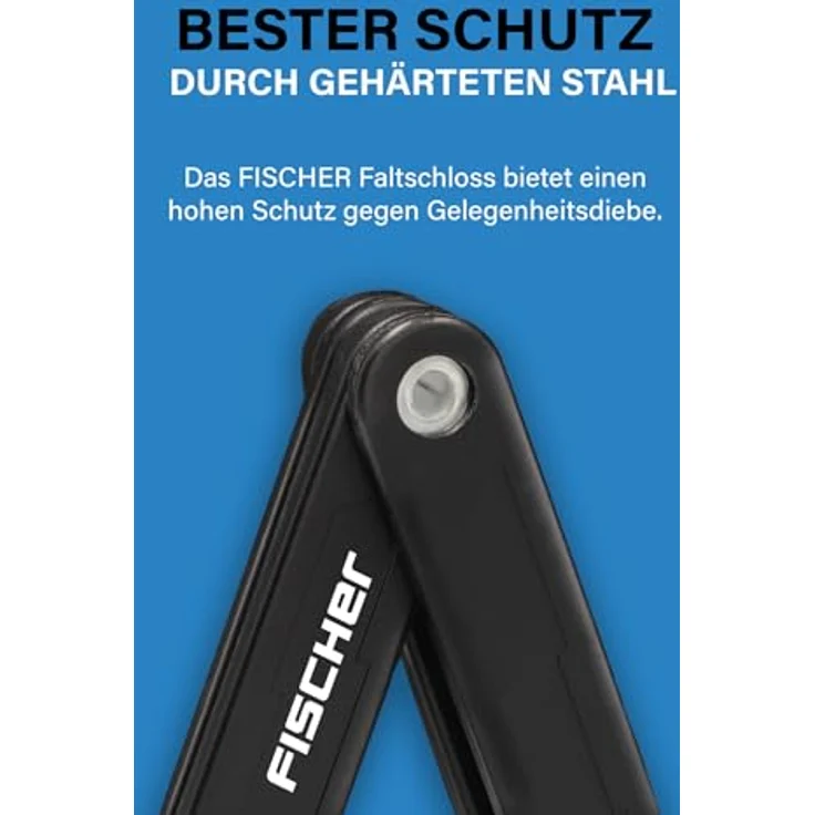 Fischer Fahrrad-Faltschloss PROTEC PLUS+ FN110, extra langes Faltschloss mit beleuchteten 4-fach Zahlenwalzen, 10.000 Kombinationsmöglichkeiten, Soft-Material Überzug, geeignet zum Abschließen von 2 Fahrrädern – Bild 3