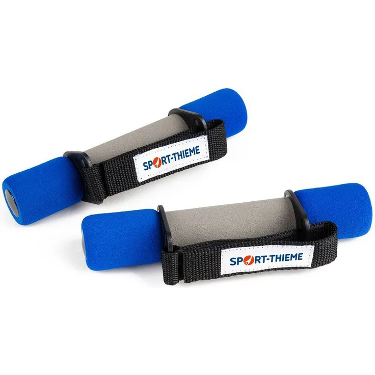 Sport-Thieme Gymnastikhantel Aerobic, 0,5 kg mit Softgummi-Griff und verstellbaren Schlaufen, Blau