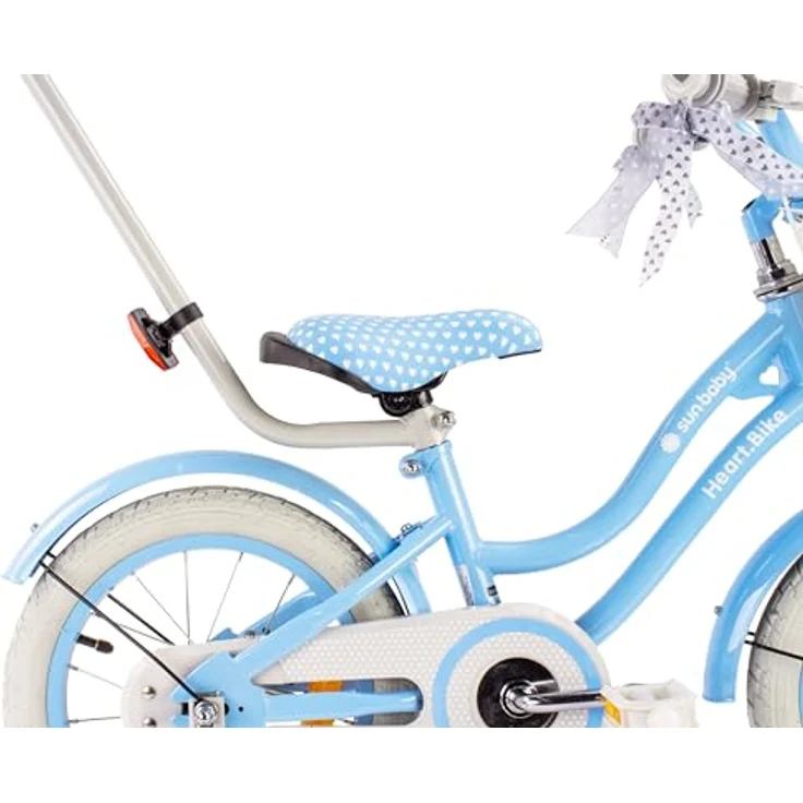 Sun Baby Silver Moon 14 Zoll Mädchenfahrrad mit Stützrädern, blau – Bild 5