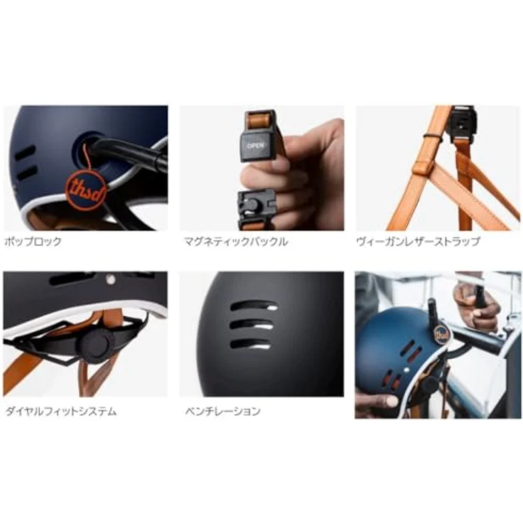 Thousand Heritage Fahrradhelm, Arctic Grey, Large, mit Dial-Fit-System und veganen Lederriemen, sicherheitszertifiziert, 7 Belüftungsöffnungen – Bild 6