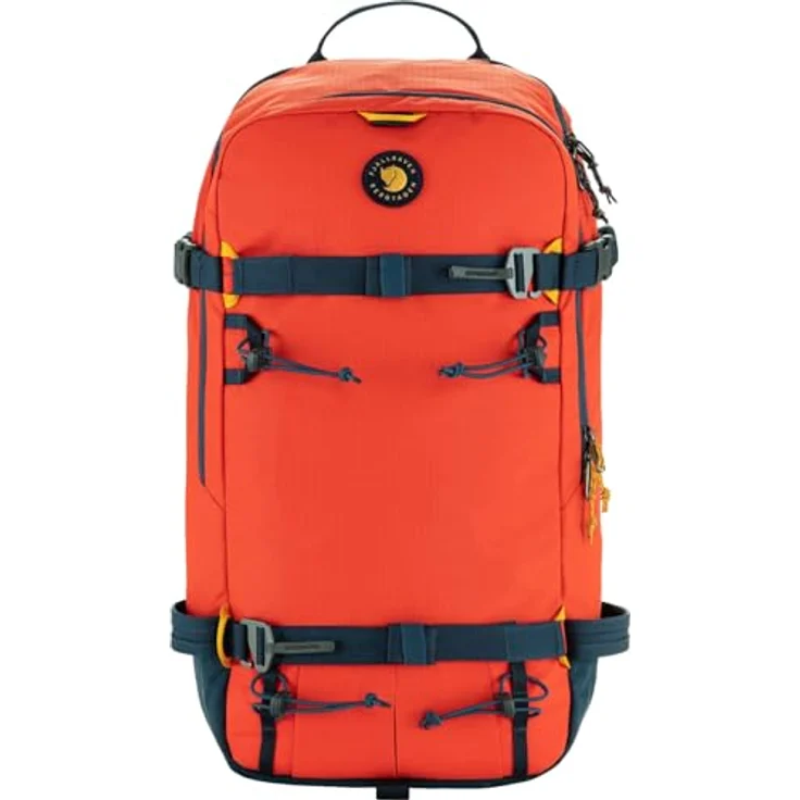 Fjällräven Bergtagen Touring 30L Rucksack, wasserdichter Skitouren-Rucksack aus 100% recyceltem Polyamid, Flame Orange/Mountain Blue, M/L – Bild 1