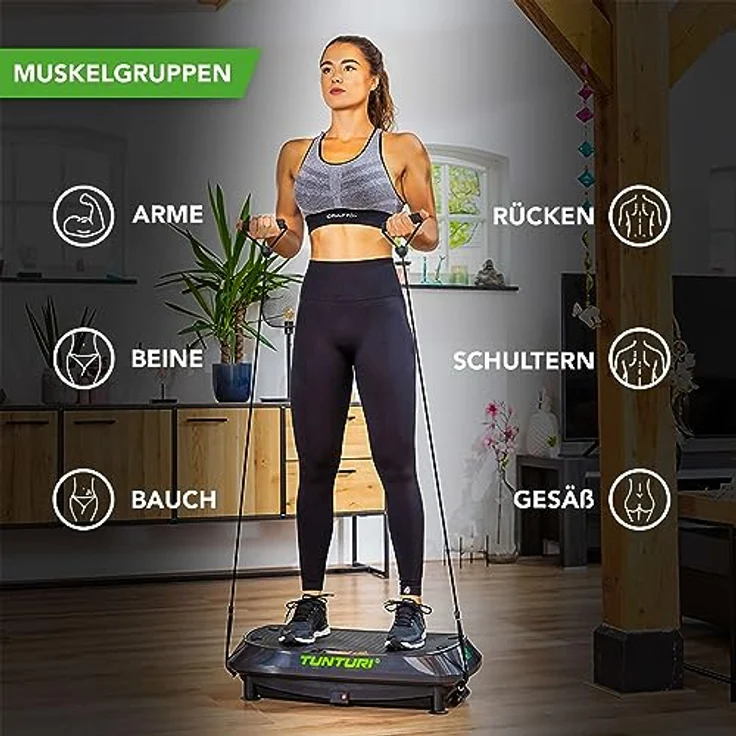 Tunturi Cardio Fit V20, Vibrationsplatte mit Oszillation, Vibration und Kombinationstraining – Bild 9