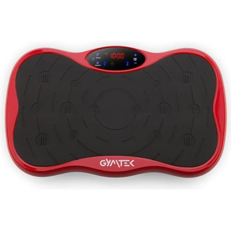 Gymtek Vibrationsplatte - Rüttelplatte Sport für Zuhause mit 99 Geschwindigkeitsstufen, 5 Trainingsprogrammen und Touchscreen - Ideal für Gewichtsabnahme, Fettverbrennung und Muskelaufbau (Rot) – Bild 3