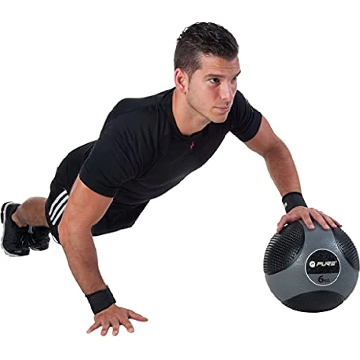 Pure2Improve Medizinball 6kg, Trainingsball mit modifizierter Gummioberfläche, Professionell Turnhalle Ball – Bild 2